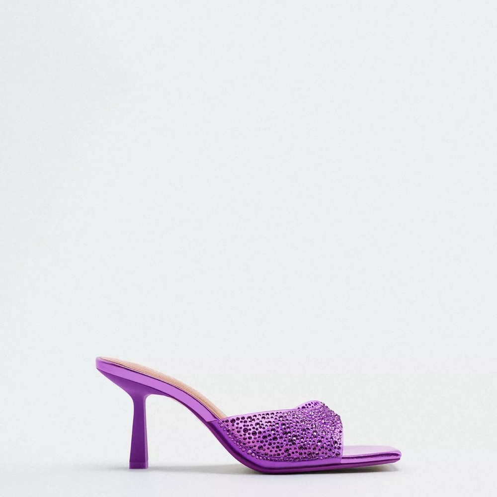 Zara Purple Rhinestone Sandals
